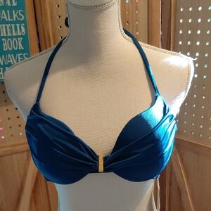 a ch'eChic Teal Halter Bikini Top